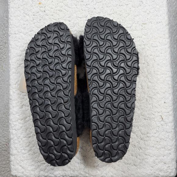NEW Birkenstock Daytona slide sandals black shearling women EU 40 US 9-9.5 - Picture 5 of 5